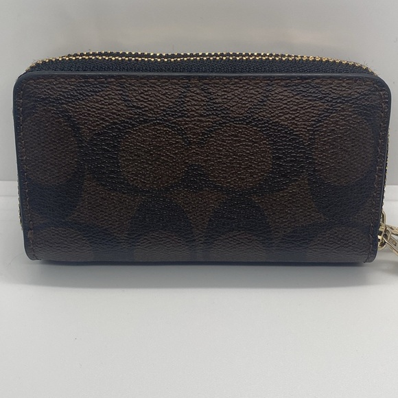 💛COACH💛 Accordion Style Wallet/Card Holder w/Double Zipper in Brown/Like New - Picture 4 of 7